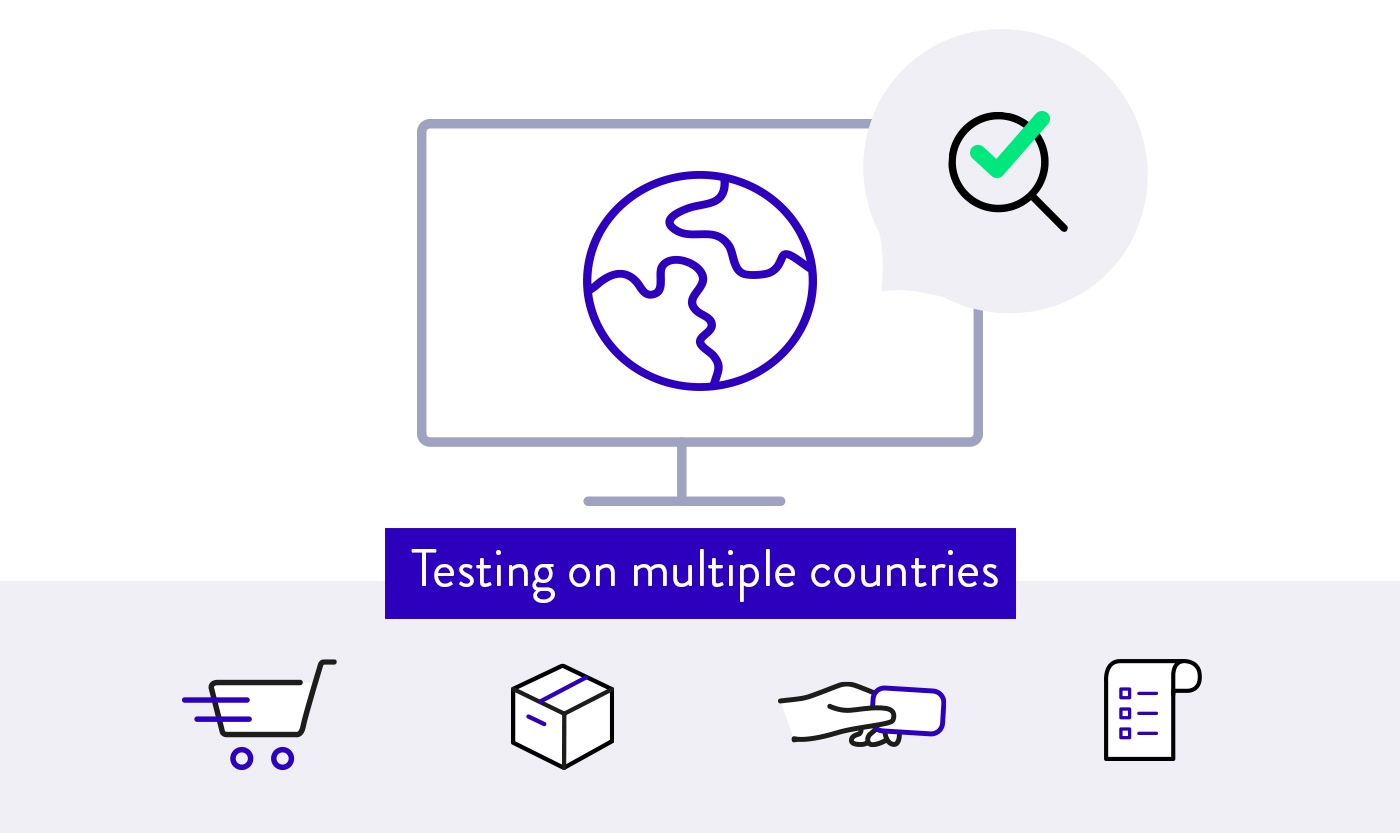 Valido Testing ecommerce multiple countries